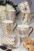 Set Matrix Gold Porcelain Coffee & Tea Mug Premium Fine Porcelain with Elegant Gold-Plated Finish, Luxury Drinkware