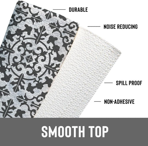 Counter 12" 20' Con-Tact Brand Grip Prints Non-Adhesive Non-Slip Top, Drawer/Shelf Liner, x (Carrara Tile Charcoal)
