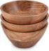 NIRMAN Bowl Set Acacia Wood for Kitchen, Small Snack Bowls Set for Entertaining, Wooden Bowls for Décor (6" x 6" x