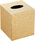 S Forever Home Decor Cube Tissue Box Holders - PU Leather Square Tissue Box Cover (Gold Lightning)