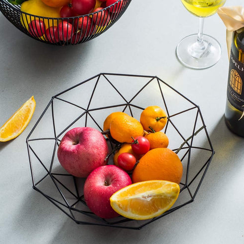 Metal Wire Fruit Bowl, Iron Arts Fruit Storage Basket for Kitchen Counter, Decorative Hold for Vegetables, Bread, Snacks