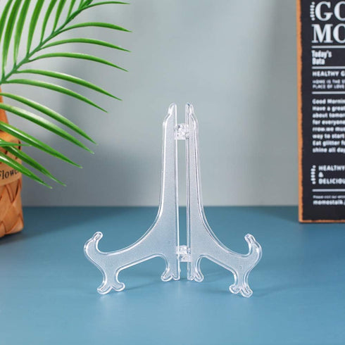 Artliving 7 Inch Clear Plastic Easels, 12 Pack, Stand/Plate Holders to Display Pictures, Home Decoration, Weddings