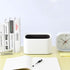 SUBEKYU 0.4 Gal Mini Countertop Trash Can - Small Desktop Garbage Can for Office, Tiny Wastebasket, Plastic, White