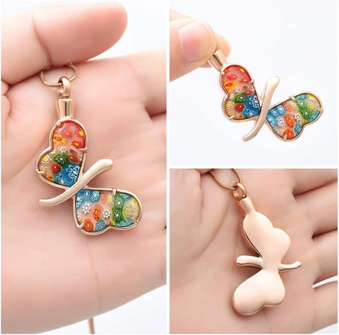 Minicremation Cremation Jewelry for Ashes - Memorial Keepsake Butterfly Necklace for Women