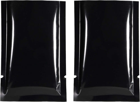 QQ Studio 100 PCS Metallic Mylar Foil Sealable Bags (7x10cm (2.7x3.9"), 100x Black)