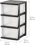 IRIS USA 3-Drawer Plastic Storage Dresser, 2-Pack Standing Organizer Storage Container with Drawers for Clothes,