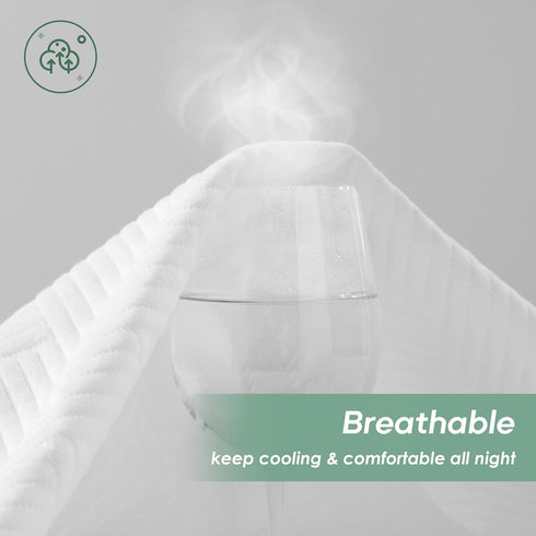 Cozymaker 100% 8"-21" 3D Queen Size Waterproof Mattress Protector, Mattress Pad Cover Fitted Deep Pocket, Air Fabric