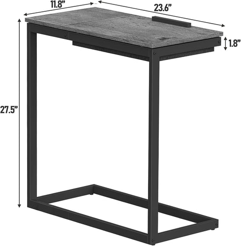TB01BY089 TUTOTAK C Shaped End Table, Large Side Table with Storage Bag, TV Tray Under Couch Table for Livingroom