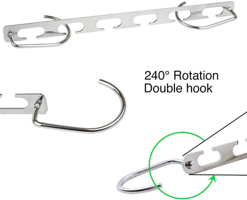 CBTONE 6 Pack Closet Space Saving Hangers - Multi-Purpose Metal Magic Cascading Hangers with Updated Hook Design for