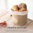 7.9" IWAS Upcycled Bread Basket With Liner | Made From Coffee Sacks | Height | Sustainable & Environmentally Friendly