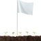 White Marking Flags for Lawn, 50 Pack Yard Flags, 4x5x15 Inch for Invisible Fence and Surveying