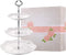 BonNoces 3-Tier Serving Tray - White Embossed Porcelain Cupcake Stand, Elegant Dessert Cake Stand for Tea Party,