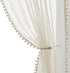 Treatmentex Pom Pom Linen Sheer Curtains for Living Room, 63 inches Length, 52" w x 2 Pack, Beige