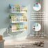 Set 3 24 Inch of Kids Floating Bookshelves White Wall Mounted Nursery Book Shelves with Safety Rail Ideal Storage