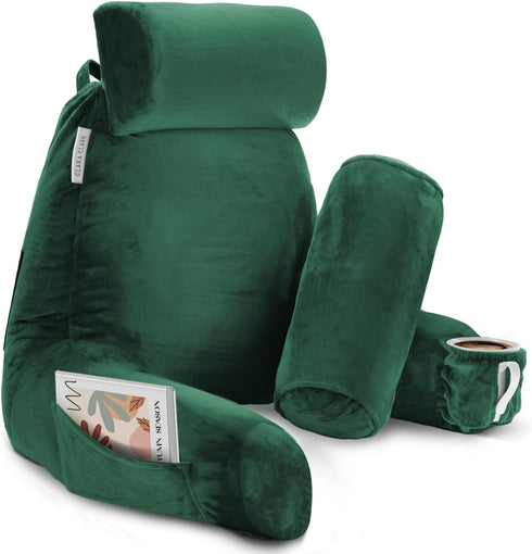 Clara Clark Reading Pillow with Shredded Memory Foam Includes 2 Neck and