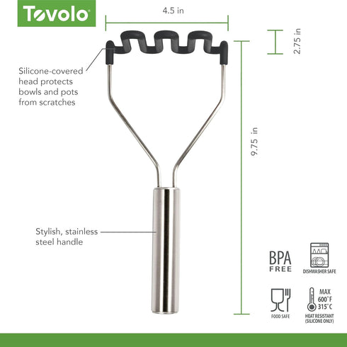 Tovolo Silicone Potato Masher - Charcoal