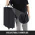 Slim Rolling Laundry Basket, 45L Small Hamper with Wheels and Adjustable Long Handles, Black