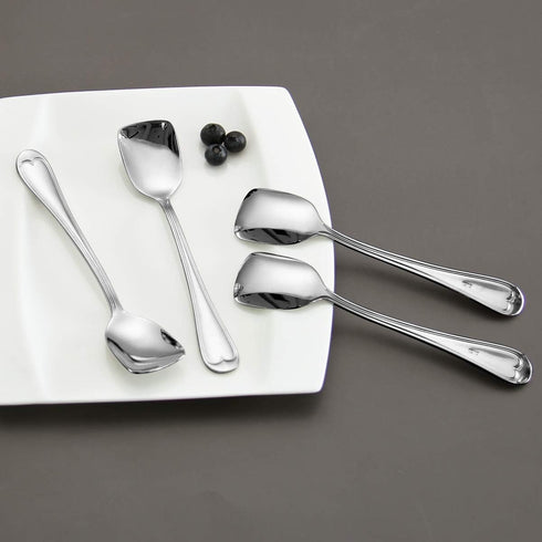 Ice Cream Spoons 18/10 Stainless Steel Dessert Spoon Set, 4 Pcs, 6.0 Inches, Dishwasher Safe