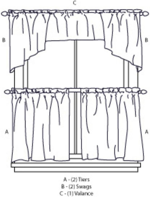 CHF Industries Wines Kitchen Curtain Set, 36-inch Length
