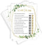 Printed Party Bridal Shower Games – He Said She Said Game with Bride and Groom Trivia, Botanical Greenery Theme