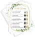 Printed Party Bridal Shower Games – He Said She Said Game with Bride and Groom Trivia, Botanical Greenery Theme