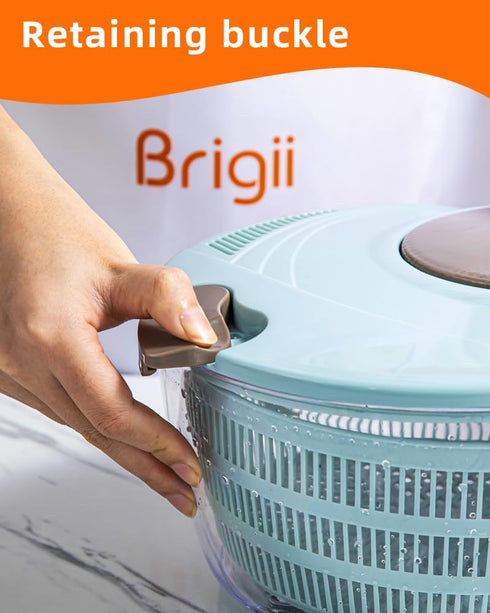 4.24 Brigii Salad Spinner, Quart Lettuce Spinner with Double Drainage Holes, Salad Dryer for Washing, Spinning