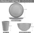 LIYH 36pcs Grey Wheat Straw Dinnerware Set - Reusable Plastic Plates and Bowls, Dishwasher Safe