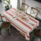 ArtBud White Red Tablecloth Cotton Linen Farmhouse Table Cover Soft Washable Table Top