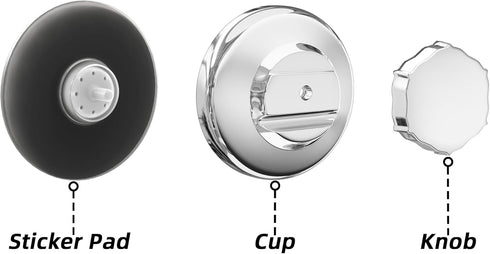 Set of 2 SANNO Powerful Vacuum Suction Cups for Shower Caddy, Soap Dish, Double Hooks