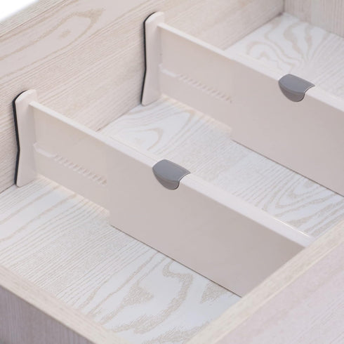 Set of 8 Adjustable Plastic Drawer Dividers, Organizer Separators for Bedroom, Bathroom, Closet, and Kitchen
