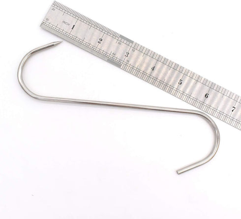 7 Inch Meat Hooks, S-Hook Stainless Steel Meat Processing Butcher Hook Pot Hooks