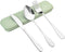 Travel Silverware Set with Case, Portable Reusable Utensils for Kids and Adults, Spoon Knife Fork Lunch Box (Green)