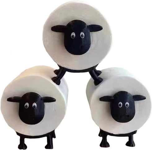 Generic Sheep Toilet Paper Holder, Cute Paper Towel Storage Rack, Wall-Mounted Paper Towel