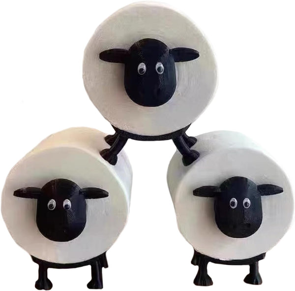 Generic Sheep Toilet Paper Holder, Cute Paper Towel Storage Rack, Wall-Mounted Paper Towel