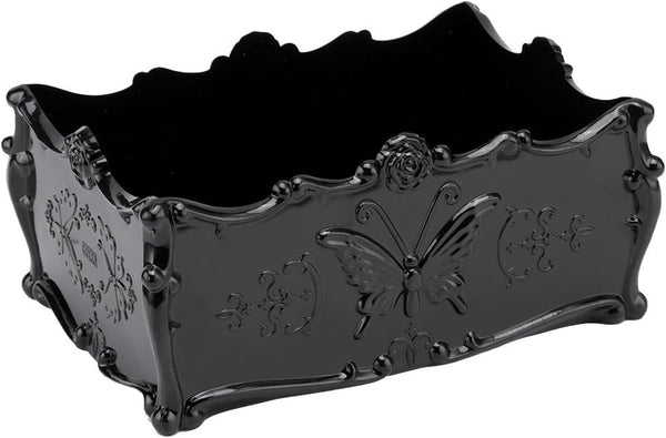 PDFans Makeup Organizers, Black - Vintage Style Acrylic Cosmetic Organizer for Vanity Drawer, Jewelry Storage