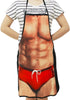 Cooking Kitchen Aprons for Women Men Chef, Funny Apron, Red Swim Trunks Man