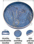 13" MAONAME Round Decorative Tray, Marbling Plastic Tray with Handles, Coffee Table Trays for Ottoman, Kitchen