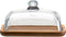 MKLZ Glass Butter Dish with Lid, Clear Domed Cheese Dish with Handle, Large