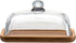 MKLZ Glass Butter Dish with Lid, Clear Domed Cheese Dish with Handle, Large