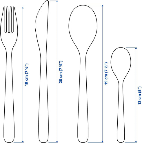 IKEA Mopsig 16 Piece Modern Silverware Cutlery Set, Flatware Set for 4 People, 18/10 Stainless Steel Mirror Polished