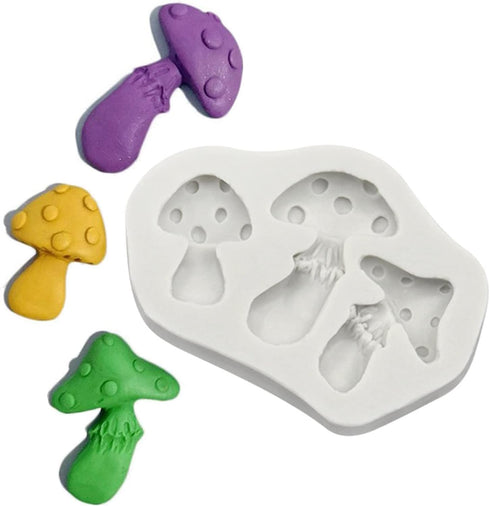 White Mushroom Silicone Mold, Chocolate Candy Clay Mold for DIY Dessert, Handmade Cupcake Decor, Baking Tool