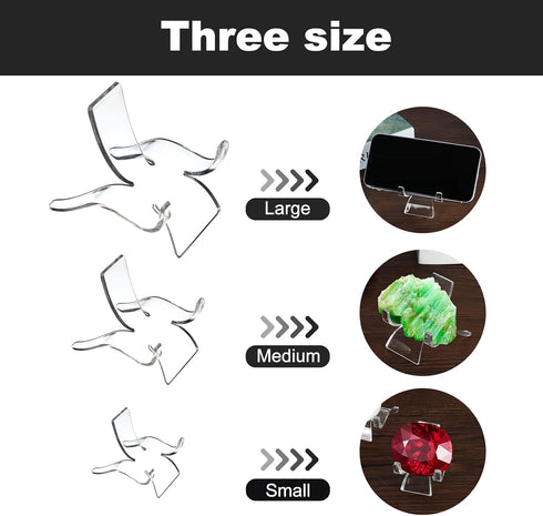 24 PCS Crystal Display Stand, 2.2 x 1.69 x 1.89 inch, Acrylic Stands for Geodes, Rocks, Gemstones, Small Collectibles