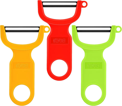 Original Vegetable Peeler Carbon Steel Blade 3-Pack in Red, Green, Yellow