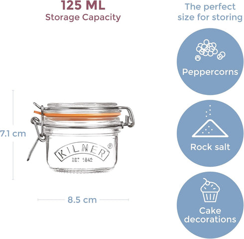 Kilner Round Swing Top Glass Jar, 4 oz