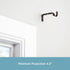 Kenney Adjustable Curtain Rod Brackets, Mocha (2-Pack)