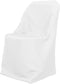 LinenTablecloth Polyester Folding Chair Cover White