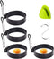 4 Pack Stainless Steel Egg Ring Molds, Non-Stick Metal Shaper Circles for Fried Egg McMuffin Sandwiches