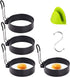 4 Pack Stainless Steel Egg Ring Molds, Non-Stick Metal Shaper Circles for Fried Egg McMuffin Sandwiches