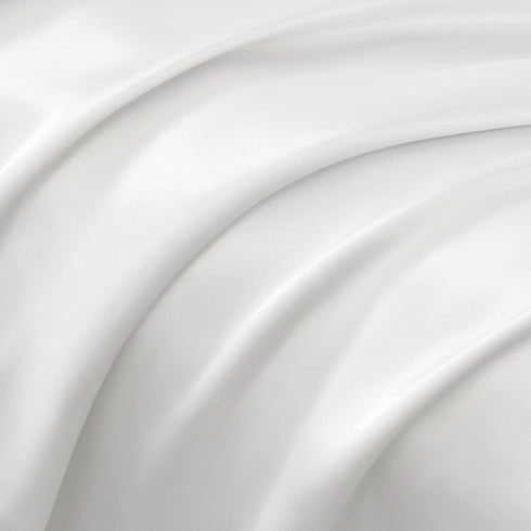 SiinvdaBZX Ruffled Queen Satin Pillowcase Set of 2, Ivory White Silky Satin Pillow Cases for Women, Ruffle Pillow Shams