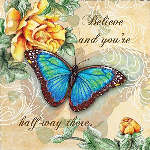 4 Beautiful Butterflies and Flowers Inspirational Quotes Art Prints 12x12